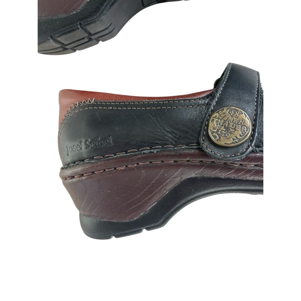 Josef Seibel Leather Black Brown Comfort Mary Jane Shoes Women’s Size 37, 6 6.5 - Picture 5 of 7